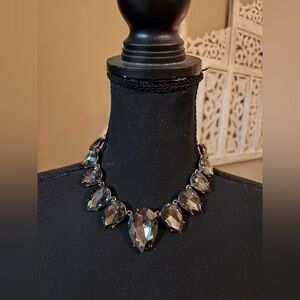 Express Black and Silver Teardrop Necklace